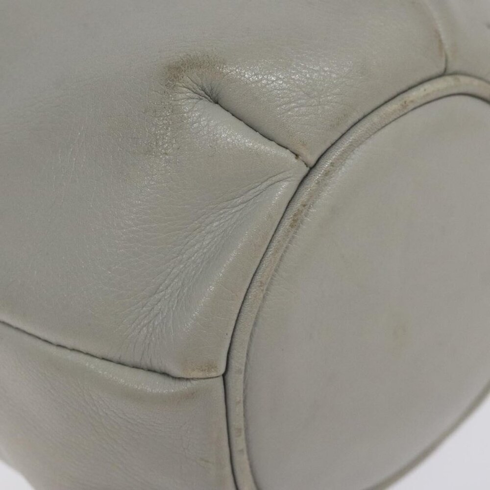 Authentic CELINE Shoulder Bag Leather Light Blue Gold - Picture 6 of 16